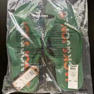 Flip Flops set of 3 (Jack & Jones) Men’s size 9/10 Green, Red, Hunter Green